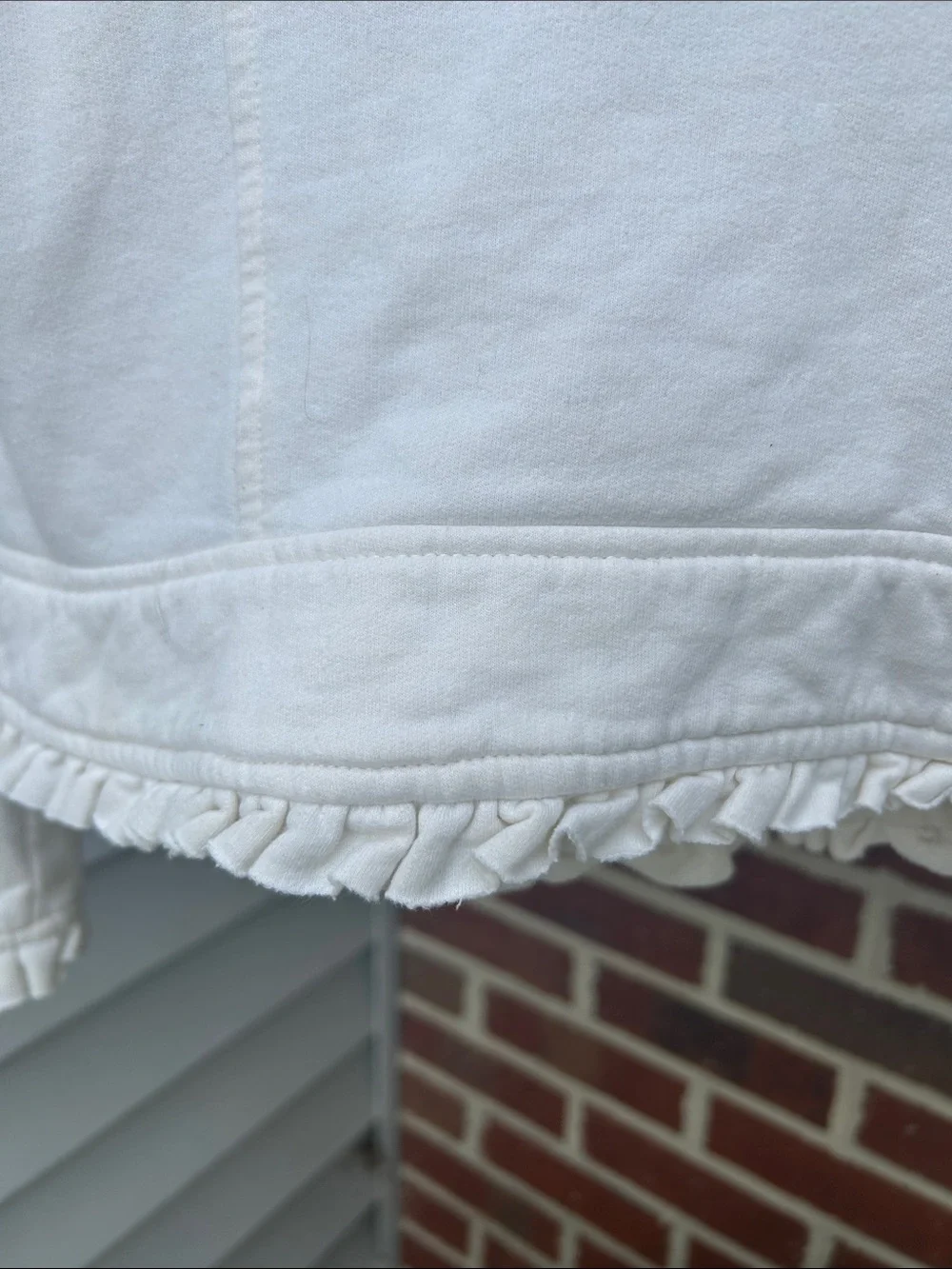 Off-White Ruffled Zip-Up Jacket Size L